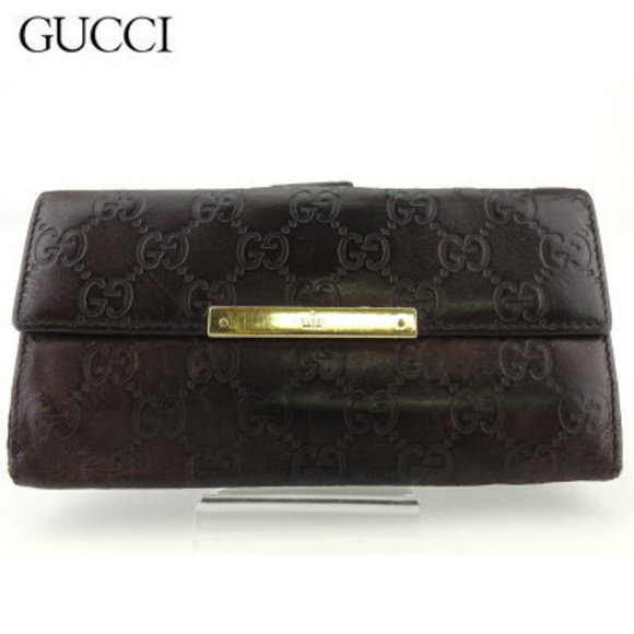 Gucci long Wallet brown leather Guccissima - Picture 1 of 6